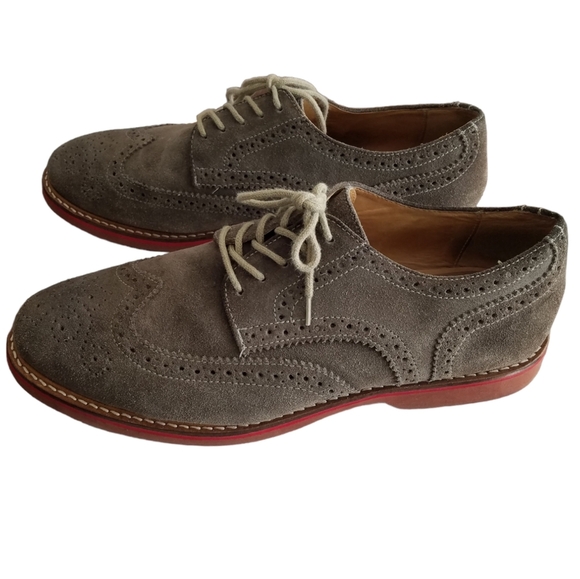 Nordstrom 1901 Wing Tip Leather Shoes Oxford Gray Size 10M - Picture 1 of 8